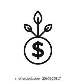 Seed money icon vector line logo art