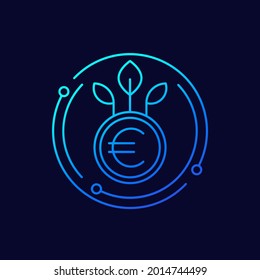 seed money line icon with euro, vector