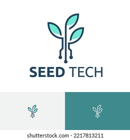 Seed Nature Agriculture Organic Circuit Technology Logo