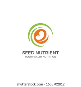 vectores del logotipo de nutrientes de semillas para la empresa nutricional