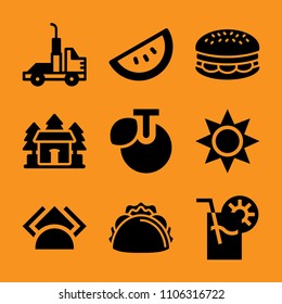 seed, one, fruit, soft, motion and delicious icon vector set. Flat vector design with filled icons. Designed for web and software interfaces
