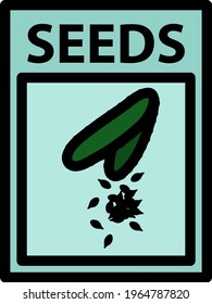 Seed Pack Icon. Editable Bold Outline With Color Fill Design. Vector Illustration.