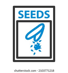 Icono del paquete de semillas. Contorno de negrita editable con diseño de relleno de color. Ilustración vectorial.
