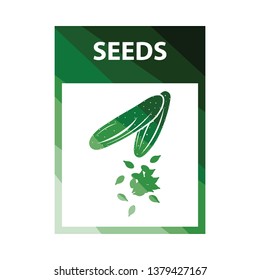 Seed pack icon. Flat color design. Vector illustration.