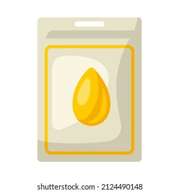 Seed package for sowing. Agricultural planting illustration.