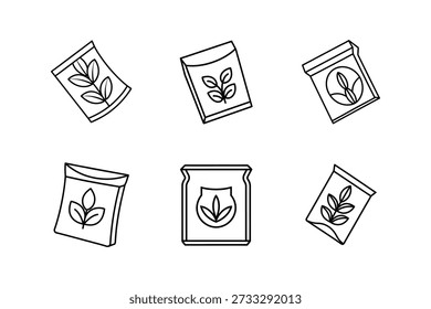 seed packet icon line art vector illustration outline isolated