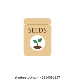 Seed packet icon with sprout symbol and the word 