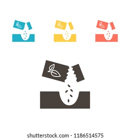 Seed packet icon. Vector sign for web graphic.