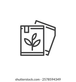 Seed Packet line icon. linear style sign for mobile concept and web design. A small packet with seeds outline vector icon. Planting and cultivation symbol, logo illustration. Vector graphics