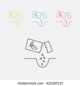 Seed packet thin line icon. Vector illustration.