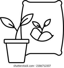 Seed Packet Vector Line Icon Design, Farming And Agriculture Symbol, Village Life Sign, Rural And Livestock Stock Illustration, Liquid Kelp For Container-grown Plants Concept