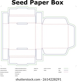Seed Paper Box Packaging Design Template DieCut Foldable Sustainable