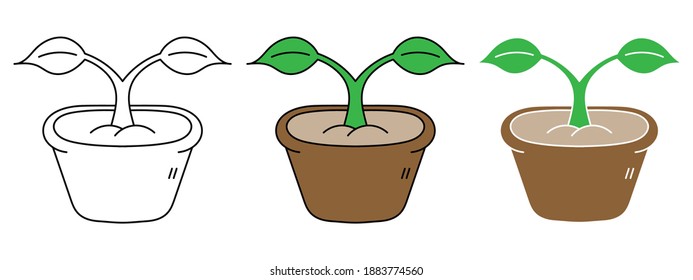 seed plant hand drawn design vector illustration