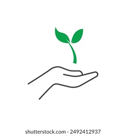 Seed plant icon flat design