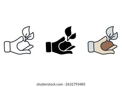 seed plant icons isolated on White Background. Flat style design