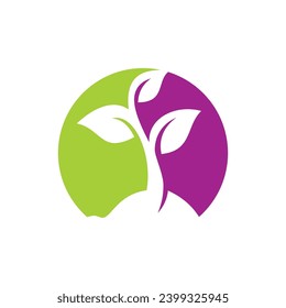 seed plant organic botany logo