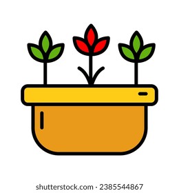 Seed plant pot icon. Seed plant pot vector icon for web design isolated on white background.