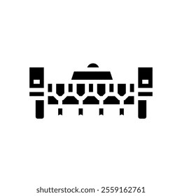 seed planting robot harvests glyph icon vector. seed planting robot harvests sign. isolated symbol illustration