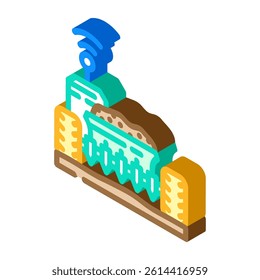 seed planting robot harvests isometric icon vector. seed planting robot harvests sign. isolated symbol illustration