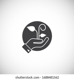 Seed related icon on background for graphic and web design. Creative illustration concept symbol for web or mobile app.