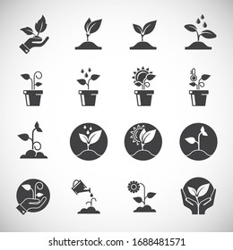 Seed related icons set on background for graphic and web design. Creative illustration concept symbol for web or mobile app.