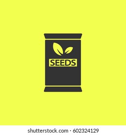 Seed sack icon flat. 