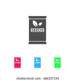 Seed sack icon flat. Color pictogram on white background. Vector illustration symbol and bonus icons
