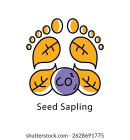 Seed Sapling vector Filled Outline Style Icon. Eps 10 File