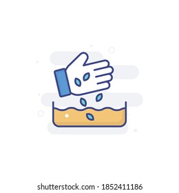 Icono vectorial de estilo de ilustración de siembra.