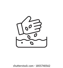 Seed Sowing outline icon style illustration. EPS 10 File