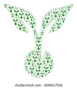 Seed Sprout composition designed in the group of seed sprout elements. Vector iconized composition combined with simple icons.