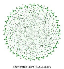 Seed Sprout curl fireworks. Object twist created from scatter seed sprout symbols. Vector illustration style is flat iconic symbols.