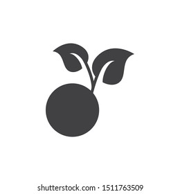 Seed with sprout icon. flat simple pictogram. Sprout with leaves vector illustration