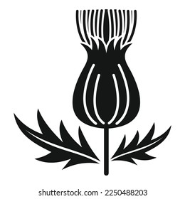 Seed thistle icon simple vector. Stem marian. Flower plant