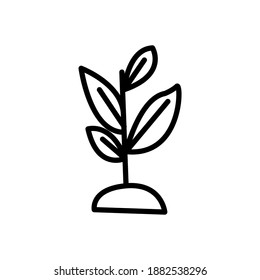 seed tree growing line icon vector illustration