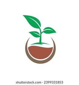 seed tree organic plant logo