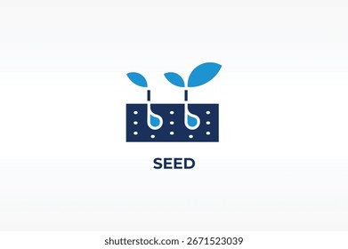 SEED-Vektor, -Symbol oder -Logo-Zeichen, einzelne Symbolgrafik