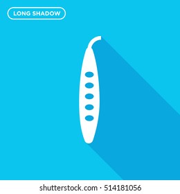 Seed vector icon on blue background, isolated with long shadow