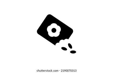 seed vector icon simple black and white background eps 8 perfect pixel
