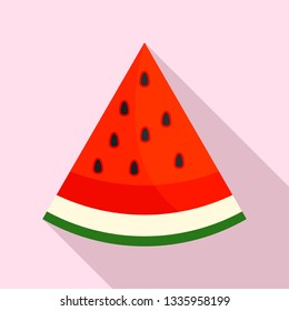 Seed watermelon slice icon. Flat illustration of seed watermelon slice vector icon for web design