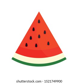 Seed watermelon slice icon. Flat illustration of seed watermelon slice vector icon for web design
