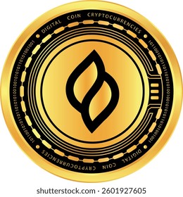 Seedify.fund-sfund cryptocurrency illustrations on abstract background. 3d illustrations.