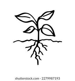 Seeding in doodle style isolated on white background