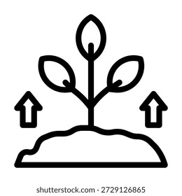 Seeding growth icon line style illustrattion