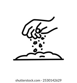 seeding icon vector in line style