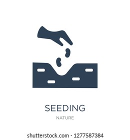 seeding icon vector on white background, seeding trendy filled icons from Nature collection, seeding vector illustration
