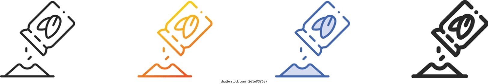 seeding icon.Thin Linear, Gradient, Blue Stroke and bold Style Design Isolated On White Background