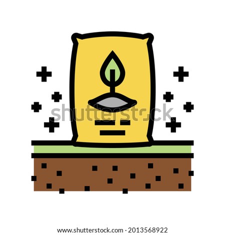 seeding organic soil color icon vector. seeding organic soil sign. isolated symbol illustration