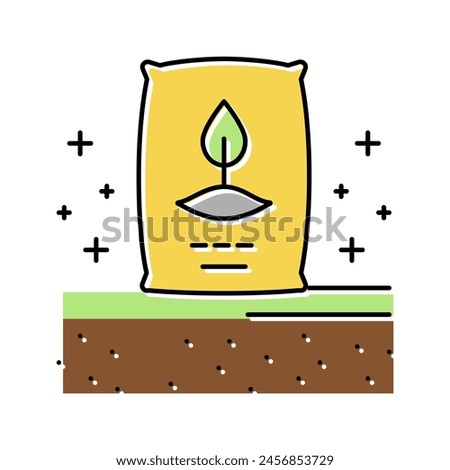 seeding organic soil color icon vector. seeding organic soil sign. isolated symbol illustration