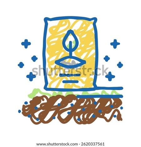 seeding organic soil doodle icon sketch vector. seeding organic soil sign. isolated symbol illustration